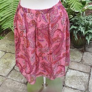 J. Crew Pink Paisley Silk Skirt
